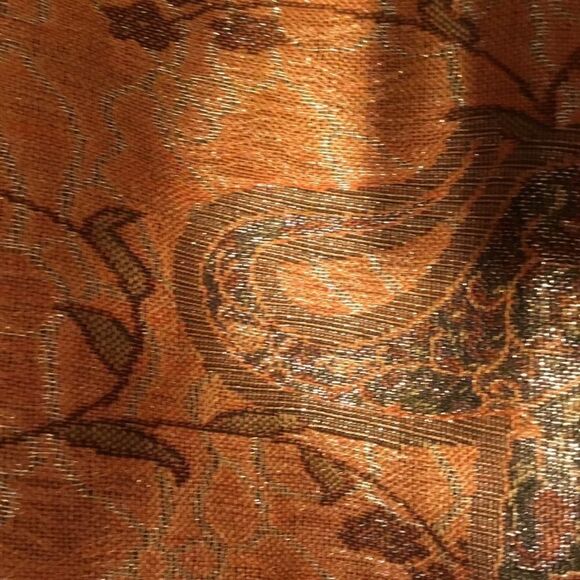 NWOT Orange and Browns with Silver Threads Scarf or Stole/Wrap - Picture 7 of 8